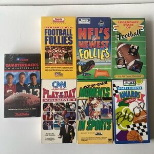 NFL Sports Vhs Lot Of 7 Football Sports Illustrated Bundle VTG NFL Video 80s 90s